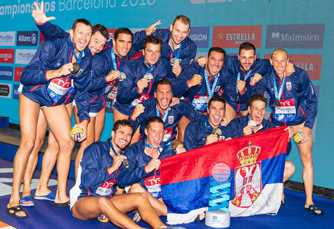 Barcelona 2018 - Vaterpolisti Srbije - Zlatna medalja